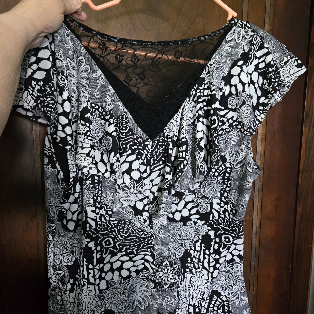 Black and White Floral Dress